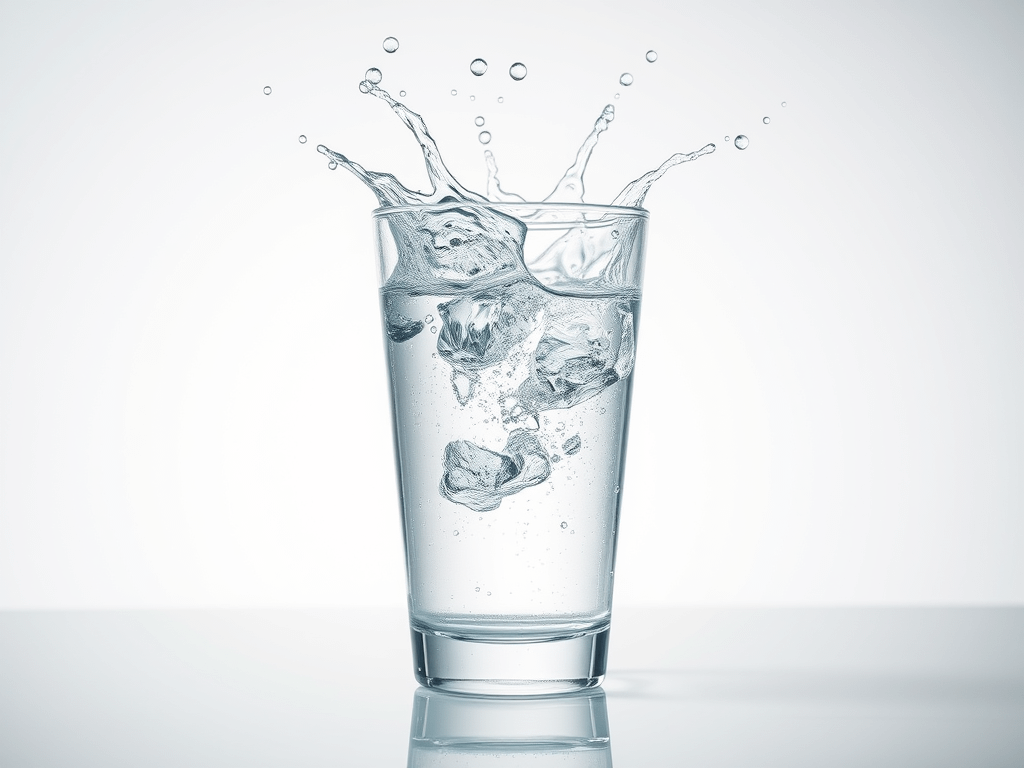 A glass of water with a splash, representing hydration